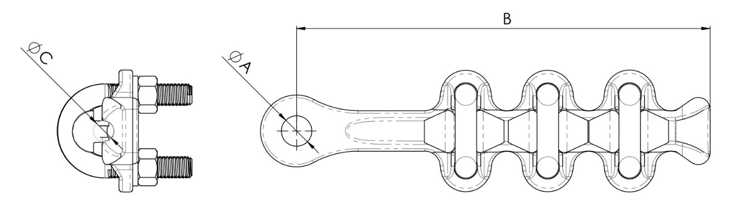 Morsa de retencion RG-3 con ojal